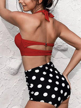 Load image into Gallery viewer, Polka Dot Sexy Women High Waist Bottom Bikini Swimwear Bikini Set

