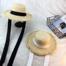 Load image into Gallery viewer, Handmade Weave Raffia Sun Hats For Women Summer Women Outdoors Sunshade Straw Hat Beach Hat Foldable Hat
