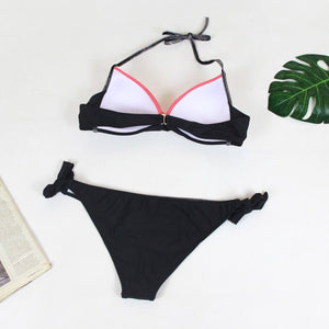 5 Colors Contract Color Bikini Set Sexy Cute Bow Low Waist Bikini Swimwear Beachwear