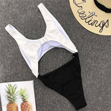 Load image into Gallery viewer, Black &amp; White sexy High Waist One Piece swimwear Monokini
