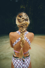 Load image into Gallery viewer, Plus Size 5XL Fish Scale Print Floral Swimsuit Monokini One Piece Swimwear
