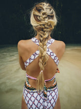 Load image into Gallery viewer, Plus Size 5XL Fish Scale Print Floral Swimsuit Monokini One Piece Swimwear
