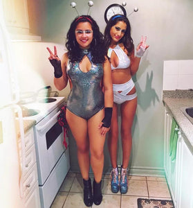 Bling Dazzling Holographic Sequins Backless Bodysuits Sexy One Piece Swimming Suits