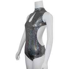 Load image into Gallery viewer, Bling Dazzling Holographic Sequins Backless Bodysuits Sexy One Piece Swimming Suits
