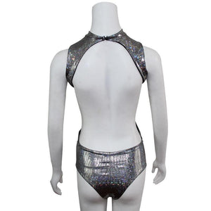 Bling Dazzling Holographic Sequins Backless Bodysuits Sexy One Piece Swimming Suits