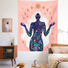 Load image into Gallery viewer, Indian Moon Phase Girl Mandala Tapestry Wall Hanging Boho decor macrame hippie Witchcraft Tapestry wall decoration cloth

