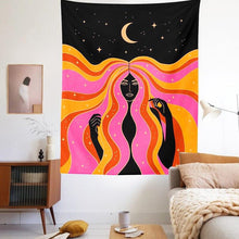 Load image into Gallery viewer, Indian Moon Phase Girl Mandala Tapestry Wall Hanging Boho decor macrame hippie Witchcraft Tapestry wall decoration cloth
