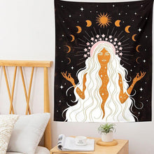 Load image into Gallery viewer, Indian Moon Phase Girl Mandala Tapestry Wall Hanging Boho decor macrame hippie Witchcraft Tapestry wall decoration cloth
