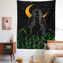 Load image into Gallery viewer, Indian Moon Phase Girl Mandala Tapestry Wall Hanging Boho decor macrame hippie Witchcraft Tapestry wall decoration cloth

