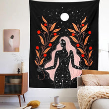 Load image into Gallery viewer, Indian Moon Phase Girl Mandala Tapestry Wall Hanging Boho decor macrame hippie Witchcraft Tapestry wall decoration cloth
