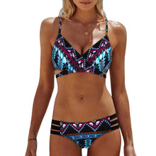 Load image into Gallery viewer, Purple Fashion Women Bohemia Push-Up Padded Bra Beach Bikini
