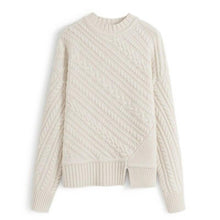 Load image into Gallery viewer, Knitted Sweater Women Long-Sleeves Pullover Loose Twist Thickening Ladies Top Solid Color Round Neck Pull Oversize Femme
