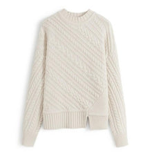 Load image into Gallery viewer, Knitted Sweater Women Long-Sleeves Pullover Loose Twist Thickening Ladies Top Solid Color Round Neck Pull Oversize Femme
