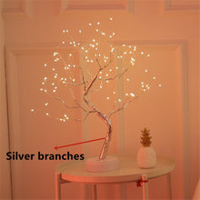 Load image into Gallery viewer, LED Night Light Mini Christmas Twinkling Tree Copper Wire Garland Lamp For Holiday Home Kids Bedroom Decor Luminary Fairy Lights
