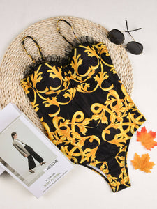 Lace Push Up Swimwear  Sexy Women One Piece Swimsuit Female Print Thong Brazilian Monokini Bathing Suit Women