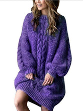 Load image into Gallery viewer, Loose Purple Long Sweater
