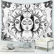 Load image into Gallery viewer, Mandala Tapestry Tarot Card  Wall Hanging Astrology Divination Witchcraft Room Decor Bedspread Throw Cover Sun Moon Wall Decor
