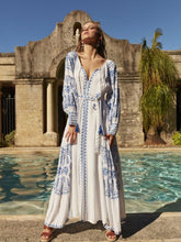 Load image into Gallery viewer, Vintage Women Casual Sexy V-neck Loose Boho Dress Ladies Floral Dresses Holiday Beach Dress
