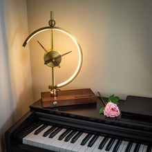 Load image into Gallery viewer, Creative clock lamp modern simple bedroom bedside light luxury decoration mobile phone intelligent wireless charging and storage lamp
