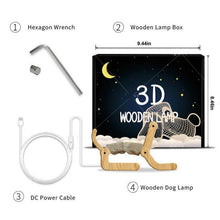 Load image into Gallery viewer, New Dog Folding Wood 3d Lamp Bedroom Children's Room Christmas Gift  3d Night Table Lamps For Bedroom Korean Desk Lamp
