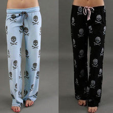 Load image into Gallery viewer, New Pants Women Lady Causal Daily High Waist  Skull Print Wide Calf Length Long Leg Pants

