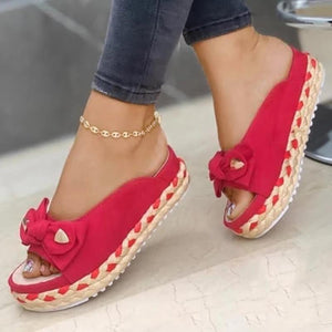 New Summer Womens Sandals Color Bow-Knot Casual Women Slippers Platform Female Slides Slip-On Outdoor New Female Footwear 2022