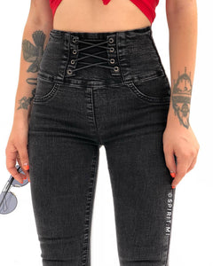 Women Gothic Sexy Hight Waist Jeans Pants