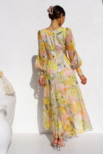 Load image into Gallery viewer, Autumn and winter casual print long sleeves V-neck large swing dress long dress
