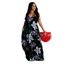 Load image into Gallery viewer, Floral print loose slip dress long dress
