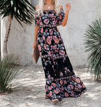 Load image into Gallery viewer, Summer New Shoulder Print Long Swing Dress
