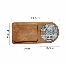 Load image into Gallery viewer, Solid Wood Tray, Water Cup, Plate, Vintage Bread, Dim Sum, Dessert Storage, Breakfast and Small Plate
