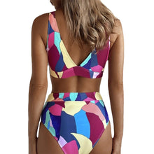 Load image into Gallery viewer, Split swimsuit women&#39;s geometric print multicolor sexy bikini
