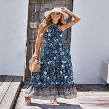 Load image into Gallery viewer, Bohemian print casual halterneck maxi dress
