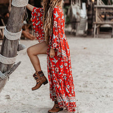 Load image into Gallery viewer, New Women&#39;s Sexy Long Sleeve Mid Length Boho Print Dress
