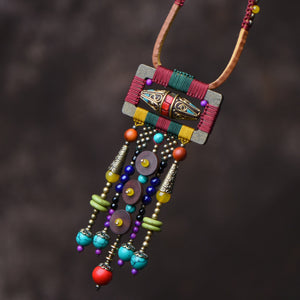Ethnic style creative necklace tassel necklace temperament pendant necklace vintage sweater chain