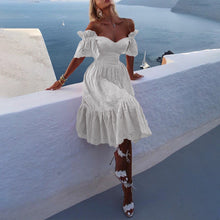 Load image into Gallery viewer, Sexy one-shoulder polka dot dress
