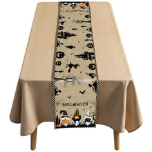 Load image into Gallery viewer, Halloween table flag bat ghost dwarf linen tablecloth
