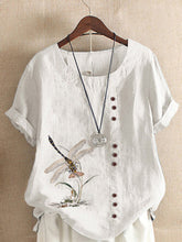 Load image into Gallery viewer, Vintage cotton and linen loose casual short sleeves
