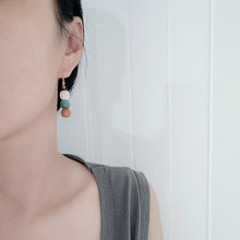 Load image into Gallery viewer, Natural Bodhi root personality gradient color stud earrings simple earrings ethnic style 925 silver hook earrings
