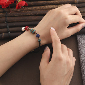 New Nepal Pearl ethnic style bracelet retro simple joker hand-woven couple bracelet