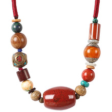 Load image into Gallery viewer, Ethnic style original Handmade Tibetan Jewelry Necklace Vintage multi treasure ceramic beads versatile short collarbone neck chain
