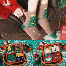 Load image into Gallery viewer, Christmas socks women&#39;s tube socks half fleece cute Japanese boxed ladies socks
