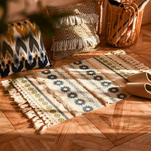 Load image into Gallery viewer, Nordic style cotton tassel woven floor mats Bedroom bedside mats Simple modern carpets
