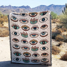 Load image into Gallery viewer, Sofa blanket, beach blanket, cotton polyester cotton print, textured blanket
