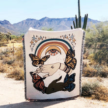 Load image into Gallery viewer, Sofa blanket, beach blanket, cotton polyester cotton print, textured blanket
