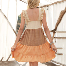 Load image into Gallery viewer, Paneled Tricolor Ruffle Dress
