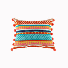 Load image into Gallery viewer, New embroidered retro Bohemian style cushion cover tassel wool ball  cushion cover
