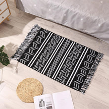 Load image into Gallery viewer, Nordic style cotton tassel woven floor mats Bedroom bedside mats Simple modern carpets

