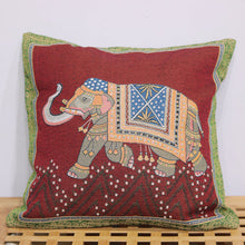 Load image into Gallery viewer, Double side embroidered elephant cotton linen pillowcase sofa back, bedside cushion cover
