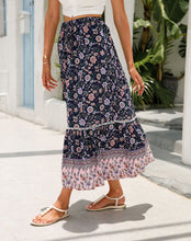 Load image into Gallery viewer, Lace-paneled maxi skirt man cotton bohemian beach resort-inspired skirt
